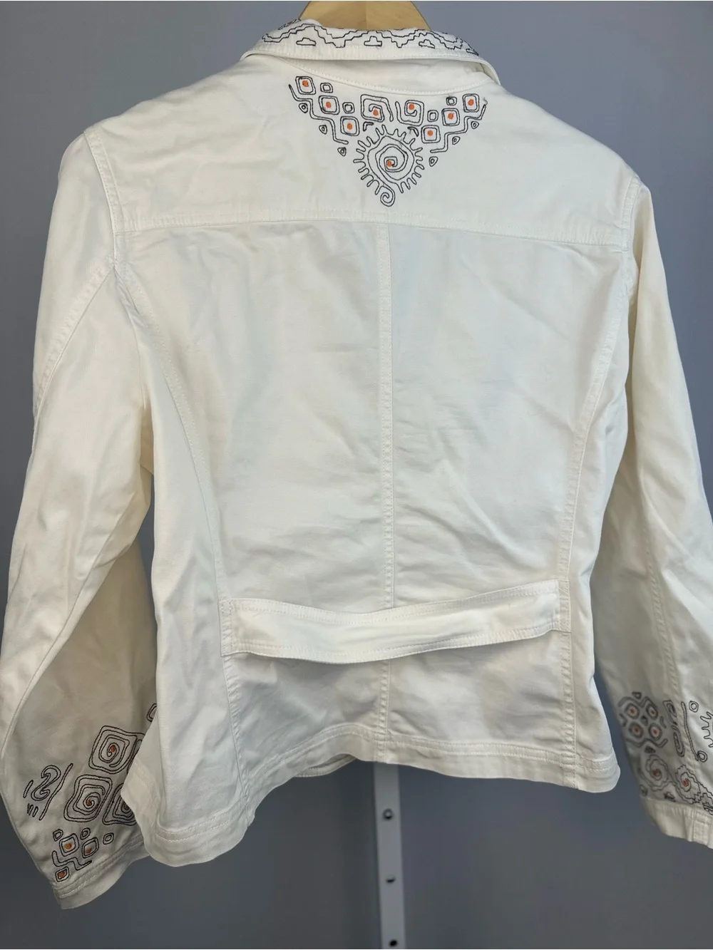 Embroidered Blazer Ivory Boho Western Jacket, Fall Layering